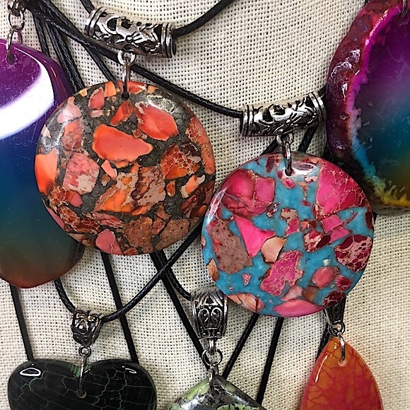 Natural Gemstones & Fossil Pendant Necklaces Hand Honed Ornate Bail BOUTIQUE - Picture 9 of 16